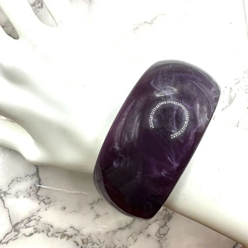 Purple  Bakelite wide bangle bracelet